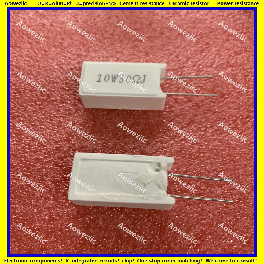 

10 шт., вертикальное сопротивление цемента 10 Вт 30 Ом 30R 30RJ 10W3 0R
