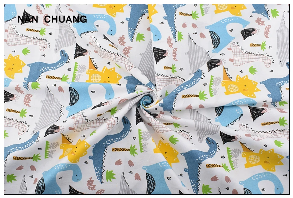 Nanchuang 6 шт./лот, мультяшная саржевая хлопковая ткань, сделай сам, швейная стеганая одежда для детей и детей, толстая ткань для пэчворка, материал 20 см x 25 см