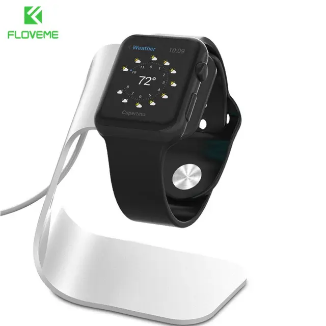 FLOVEME Metal Aluminum Charger Stand Holder for Apple Watch Bracket Charging Cradle Stand for Apple i Watch Charger Dock Station 1
