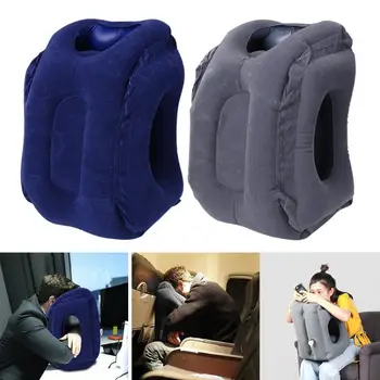 

PVC Inflatable Sleeping Pillow Plane Car Soft Cushion Portable Neck Pillow