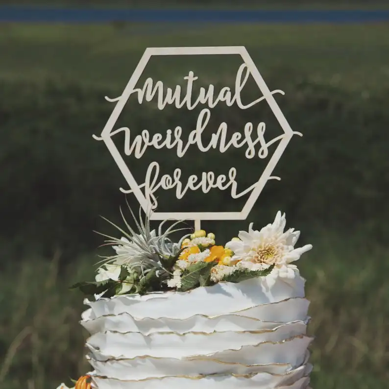 Элегантный свадебный торт Топпер взаимная странность навсегда смешной и