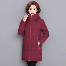 Women's Winter Jacket 2021 Autumn Winter Long Hooded Warm Parka Plus size 6XL Middle-aged Mother New Cotton Padded Jacket