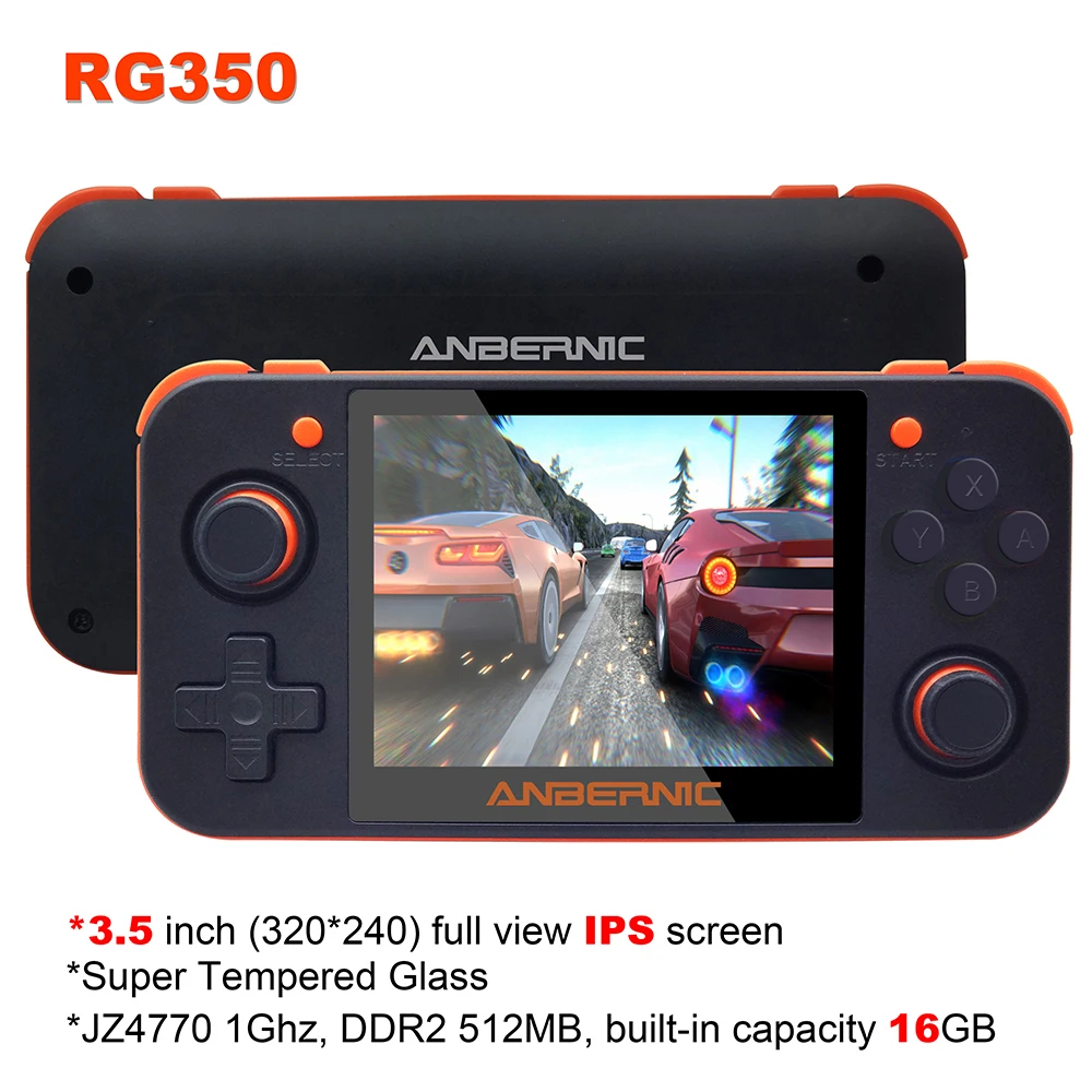 Новинка ANBERNIC RG350 IPS Ретро игры видео обновление игровой консоли ps1 игра 64bit opendingux 3 5