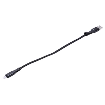 

USB to Micro-USB Short Flat Charging Cable with Metal Connector for Android Device and Power Bank Charge (0.65 ft /0.2 m) (Black