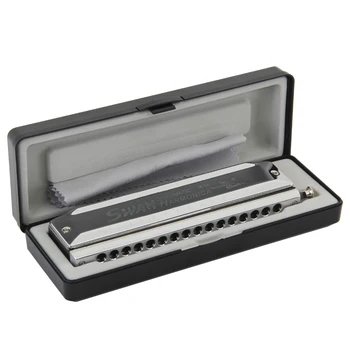 

SWAN 10/12/14/16 Holes C Key Sliver Chromatic Harmonica Standard Chromatic Harmonica in Turning Round Blow Holes with Annex