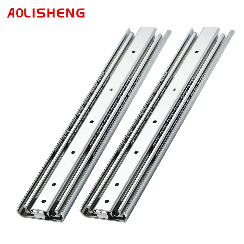 10-40 Inch Heavy Duty Drawer Slide Rail Width 71mm Ball Bearing Tri-fold Expandable 2 Per Pack Guides For Drawers