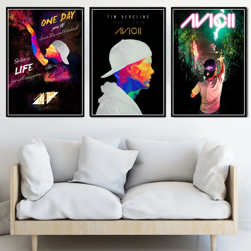Avicii Легенда DJ музыка ПЕВЕЦ Звезда современный абстрактный постер Печатные