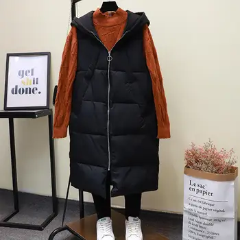 

Oversized Winter Vest Women Waistcoat Sleeveless Casual Black Vest Female Padded Loose Ladies Tops Vest Coat Woman Jacket Q2748
