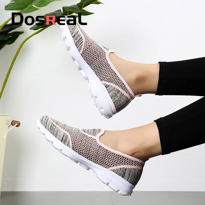 

Dosreal Women Flats Shoes Outdoor Breathable Mesh Fashion Shoes Slip on Sneakers For Females Casual Sneakers Comfortable Loafers