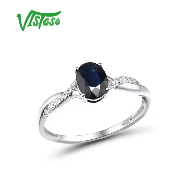 US $149.00 VISTOSO White Women shining Diamond Sapphire Luxury Wedding