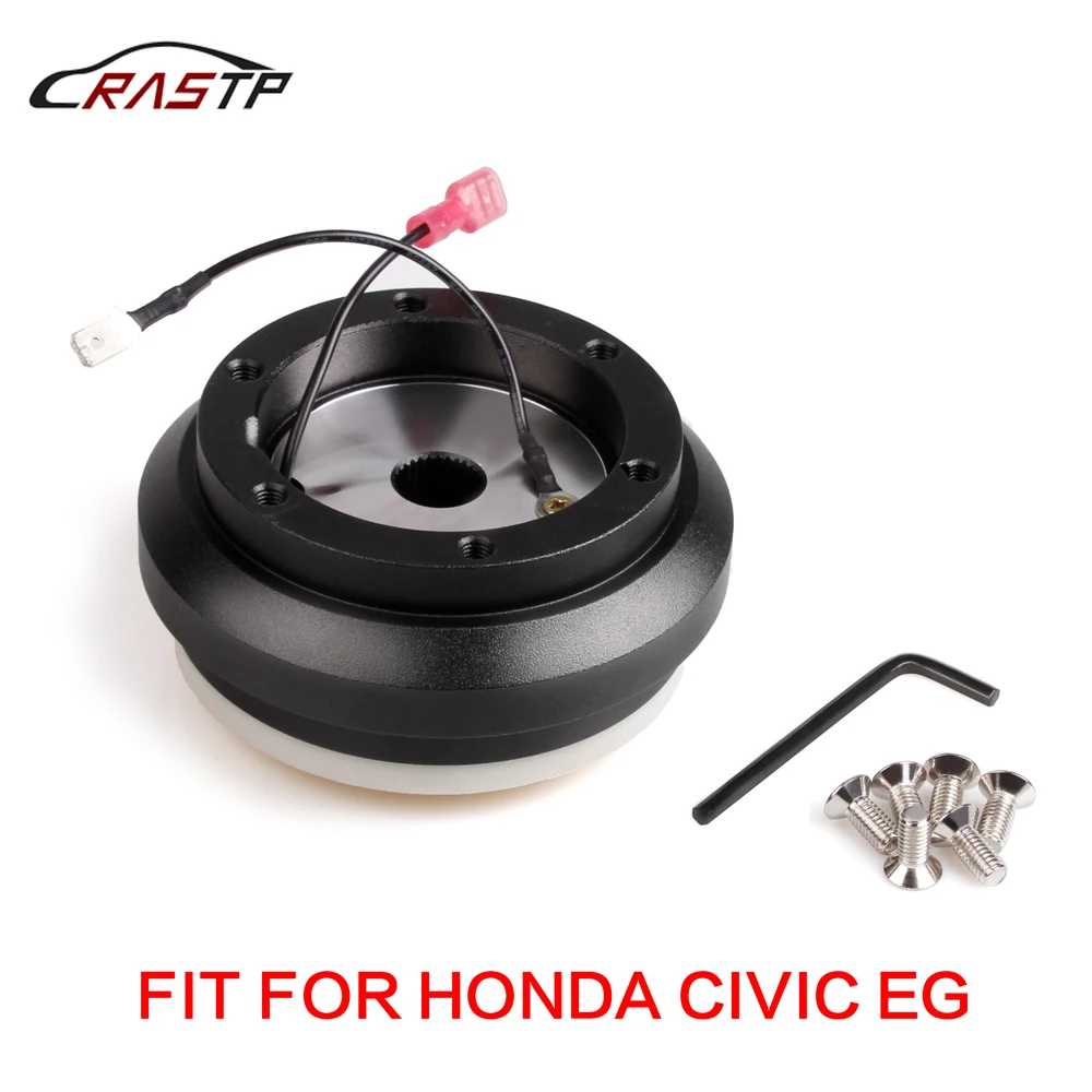 

RASTP-High Quality Black Racing Aluminum Steering Wheel Hub Adapter with 6 Hole Boss Kit For Honda Civic EG RS-QR010-EG