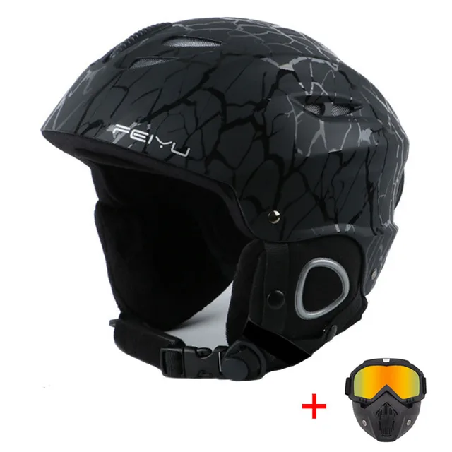 US $36.68 Thermal Breathable Ski Helmet with Goggles & Mask Winter Windproof Snowboard Skiing Helmet Outdoor 