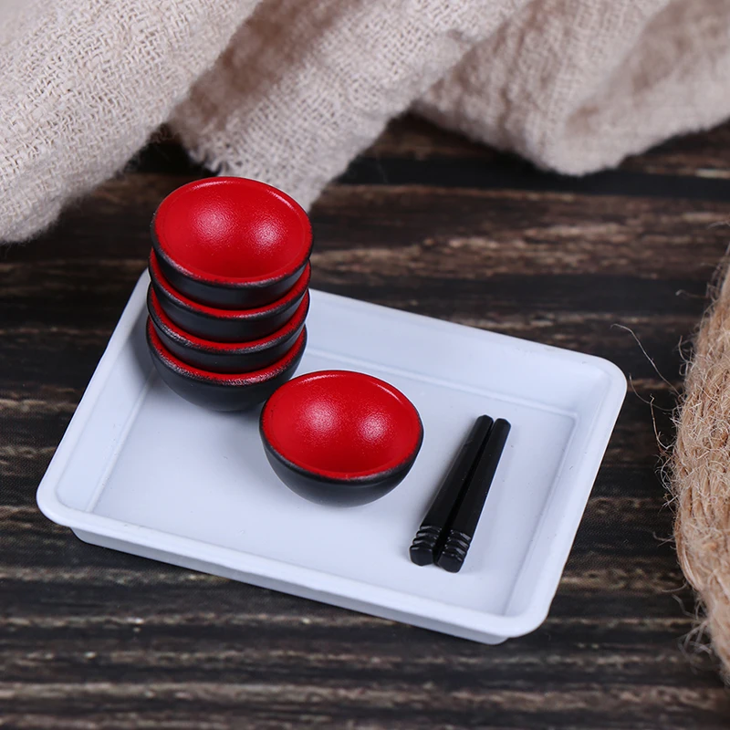 

Миниатюрный Кукольный домик в масштабе 1/12, 10 шт./компл., китайская миска, палочки для еды, набор посуды, Миниатюрная игрушка для ролевых игр на кухне