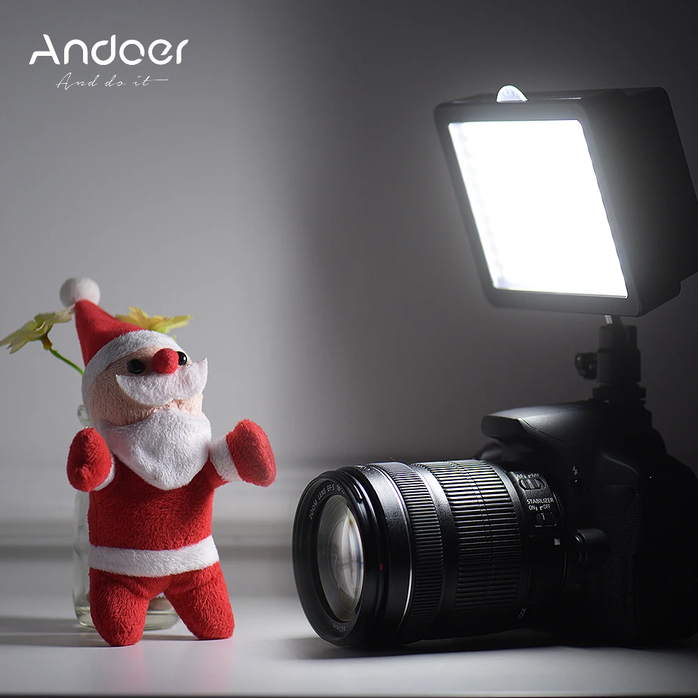 Andoer 160LED 5600K светильник для фотосъемки с яркой лампой для камеры 3 фильтра для видео для Canon Nikon Pentax sony Olympus DSLR камеры