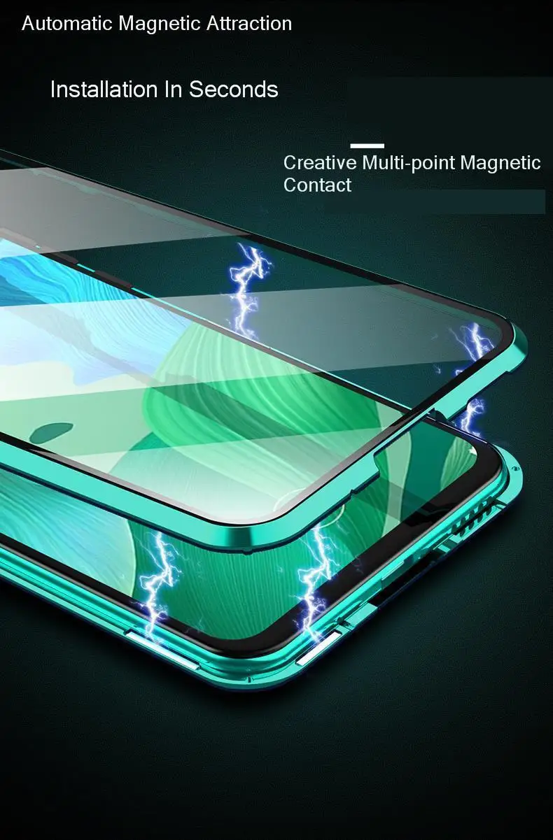 Для huawei P30 чехол роскошный чехол Бампер Жесткий 360 Защитный корпус металлический бампер для huawei P30 Lite Pro Двойной магнит рамка Броня