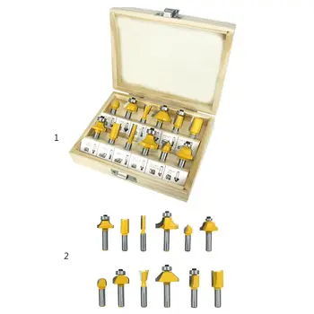 

12pcs Milling Cutter Router Bit Set 8mm Shank Wood Carbide Woodworking Trimming