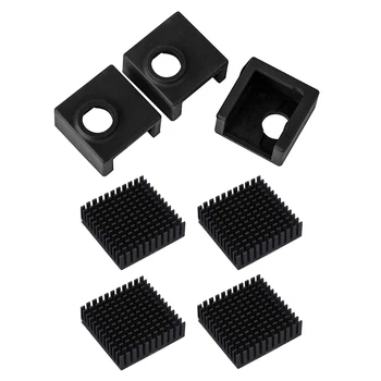 

1set Silicone Case Set of Three for Ender 3 CR-10 CR-10S & 4x 40X40X10mm Black Radiator Aluminum Heatsink