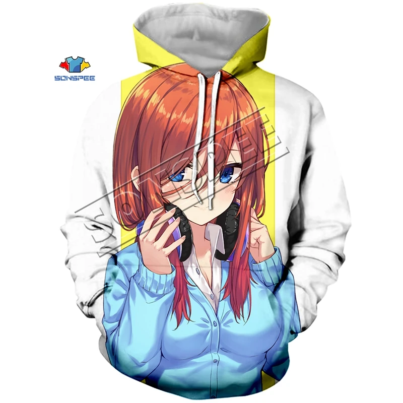 29 Модная Толстовка большого размера с капюшоном аниме The Quintuplets Cute Nakano Miku с 3d принтом для женщин и мужчин Harajuku Толстовка с капюшоном пуловеры - Цвет: 29
