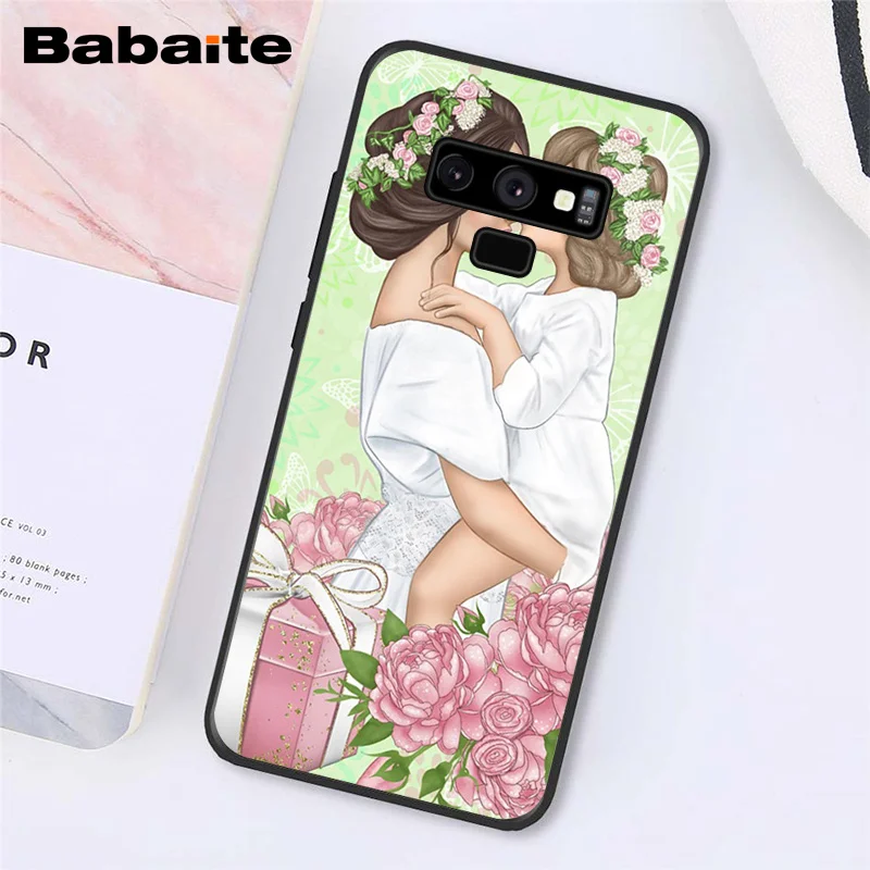 A6 Babaite Модный черный коричневый волос для мамы, дочки, сына, папы, телефона, чехол для samsung A50 S10 Plus S10E Note9 Note8 7 10 Pro - Цвет: A6