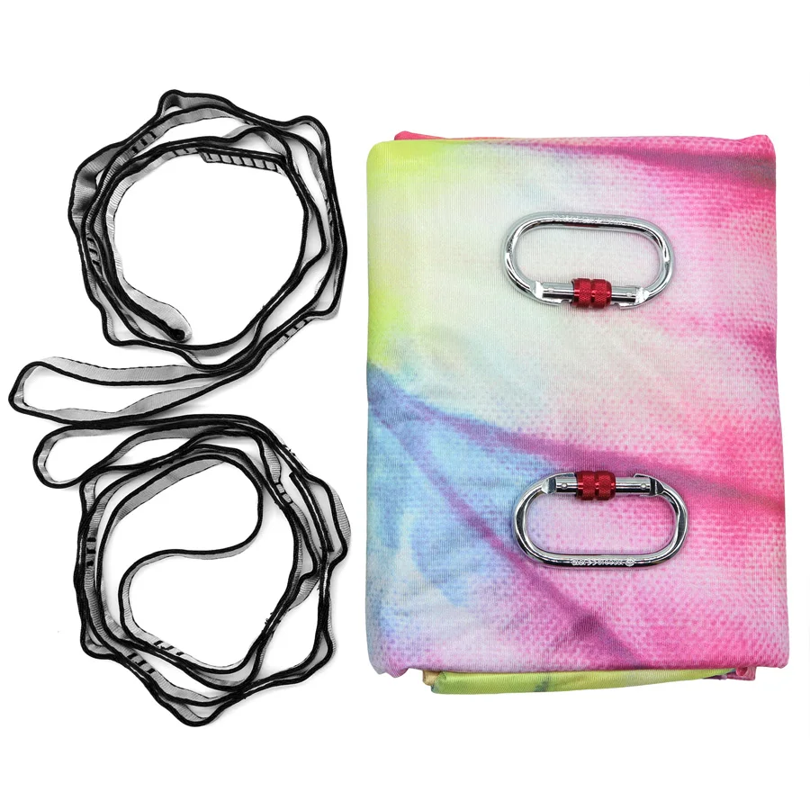 New Ombre Aerial Fly Yoga Hammock Set 5mx2.5m Anti Gravity Yoga Belts For Exercise Air Swing Bed Trapeze
