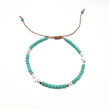 Богемные ретро серебряные аксессуары пятиконечная звезда Бирюзовая цепочка на ногу звезда куб бусины ручной работы из бисера браслет ножной браслет