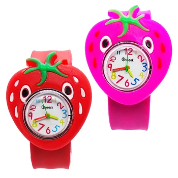 

Children Watch Wholesale 2019 New Kids Watches Cartoon Strawberry Pineapple Pattern Toys Tape Patted Clock Girls Boys Xmas Gift