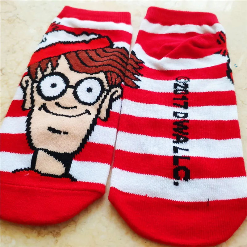 Милые женские носки с героями мультфильмов; kawaii; женские носки до щиколотки; Цвет Красный; 10 пар/партия; Y755-W23