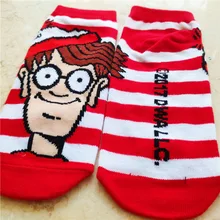 Милые женские носки с героями мультфильмов; kawaii; женские носки до щиколотки; Цвет Красный; 10 пар/партия; Y755-W23