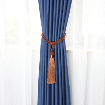 

1Pc Polyester Tassel Curtain Tieback Home Decoration Handmade Single Ball Tassel Curtain Tie Backs Curtain Holder Buckle Rope