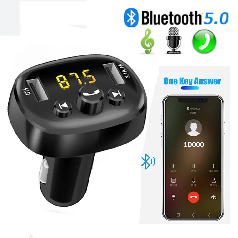Bluetooth 5.0 Fm Transmitter Car Kit Mp3 Modulator Player Wireless