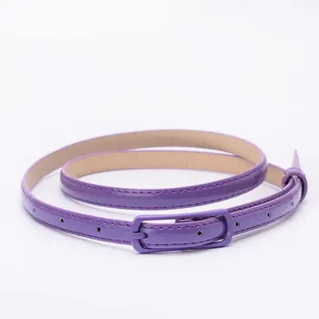 

New Women Belt Sweetness Candy Color Sky Ble Red Black PU Leather Narrow Adjustable Belt Apparel Waistband Accessories Gifts