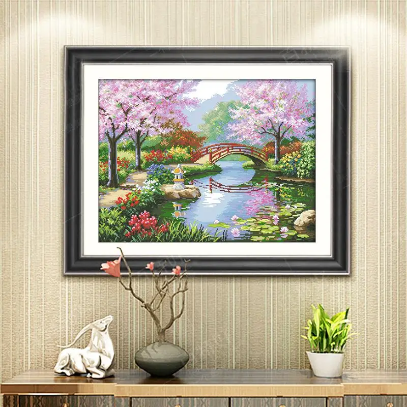 Joy Sunday Beautiful scenery of the park cross stitch kits chinese embroidery needlework decoracion hogar modern set wholesale