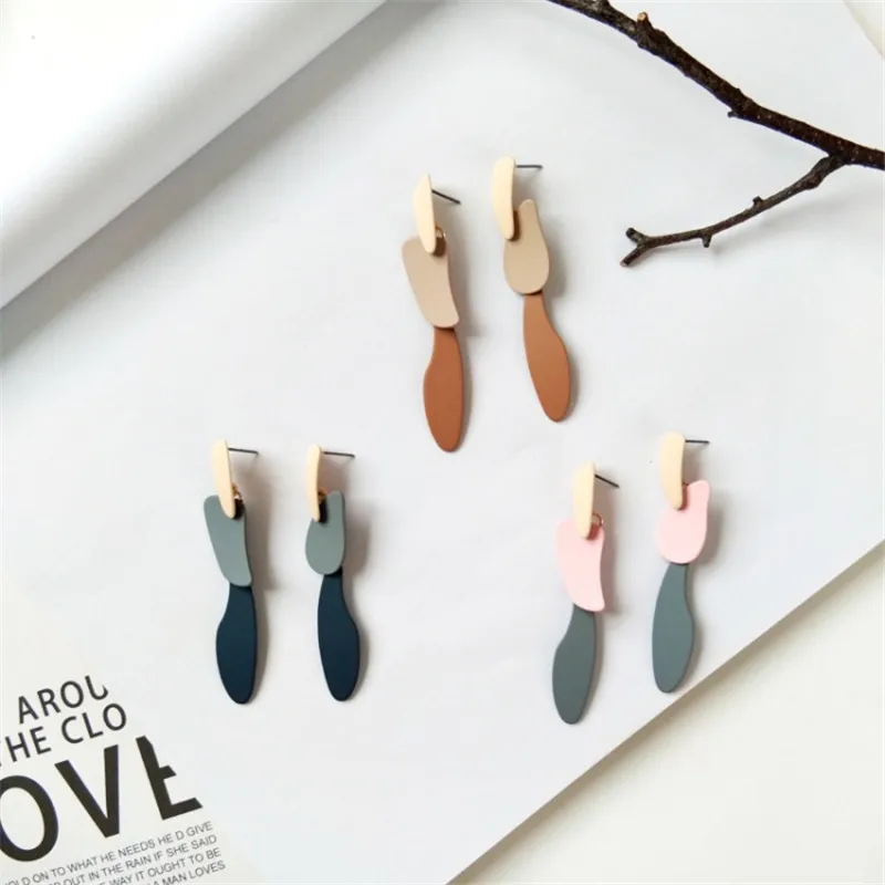 New Design Fashionable Geometry Irregular Shape Coating Multicolor Earrings For Woman Jewelry|Drop Earrings| - AliExpress