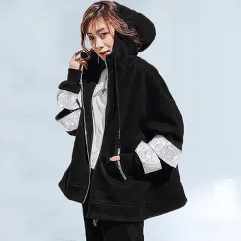 

2020 Autumn Popular Coat Female European Station Loose Hooded Heavy Industry Zipper BF Loose Korean Casual Coat Women Tide 233