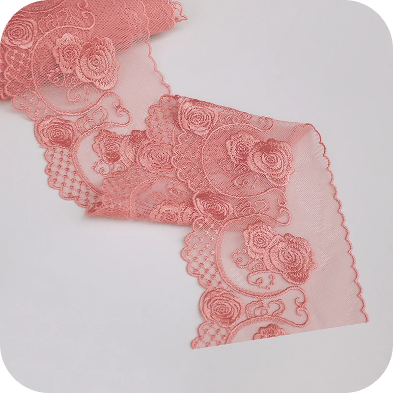 11 см оранжевая Розовая прозрачная сетка Цветочная вышитая кружевная лента DIY шитье одежды и ткань одежда декоративная кружевная лента