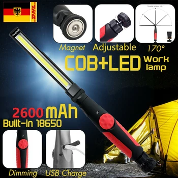 

Led Work Light Rechargeable Magnetic Portable COB Worklight Lamp Portable Flashlight Torch For Outdoor Camping Industrial Lamp