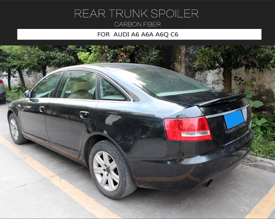 Спойлер багажника из углеродного волокна для Audi A6 C6 2005-2011 спойлер заднего крыла крышка багажника