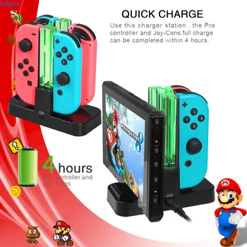 

Nintend Switch Accessories Joycon Pro Controller Charging Dock Station Charger Stand For Nintendo Switch Nintendoswitch Gamepad