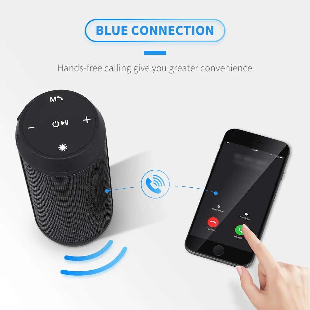 Портативный беспроводной bluetooth динамик светодиодный супер бас с изменяющим цвет светильник Встроенный микрофон подходит для дома на открытом воздухе trave