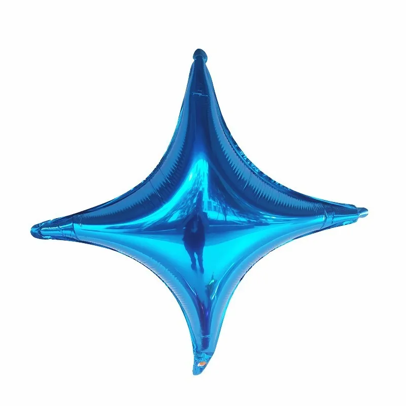 6pcs blue Воздушные шары, 6 шт., 24 дюйма, четыре острых звезды, фольги, s, день рождения, вечеринки, аций, для взрослых, счастливые свадебные шары, набор для домашней вечеринки, мяч - Цвет: 6pcs blue