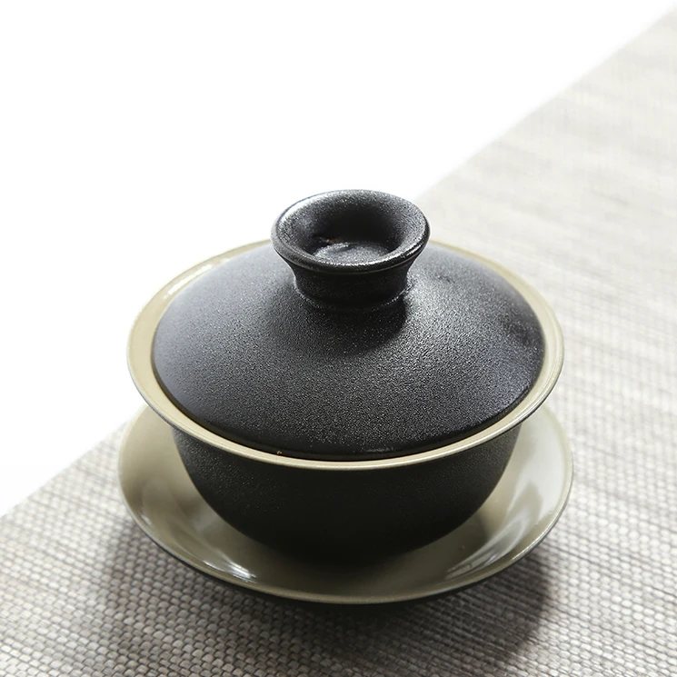 Chinese Black crockery ceramic teapot kettles tea cups porcelain kung fu tea set drinkware for Tea ceremony