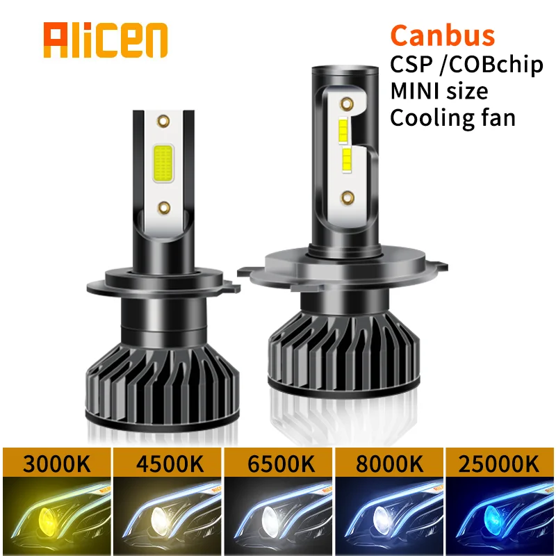 1 Set Of Car Headlight Bulb H4 Led Mini Bulb High And Low Beam Design 110w Car Bulb Headlight