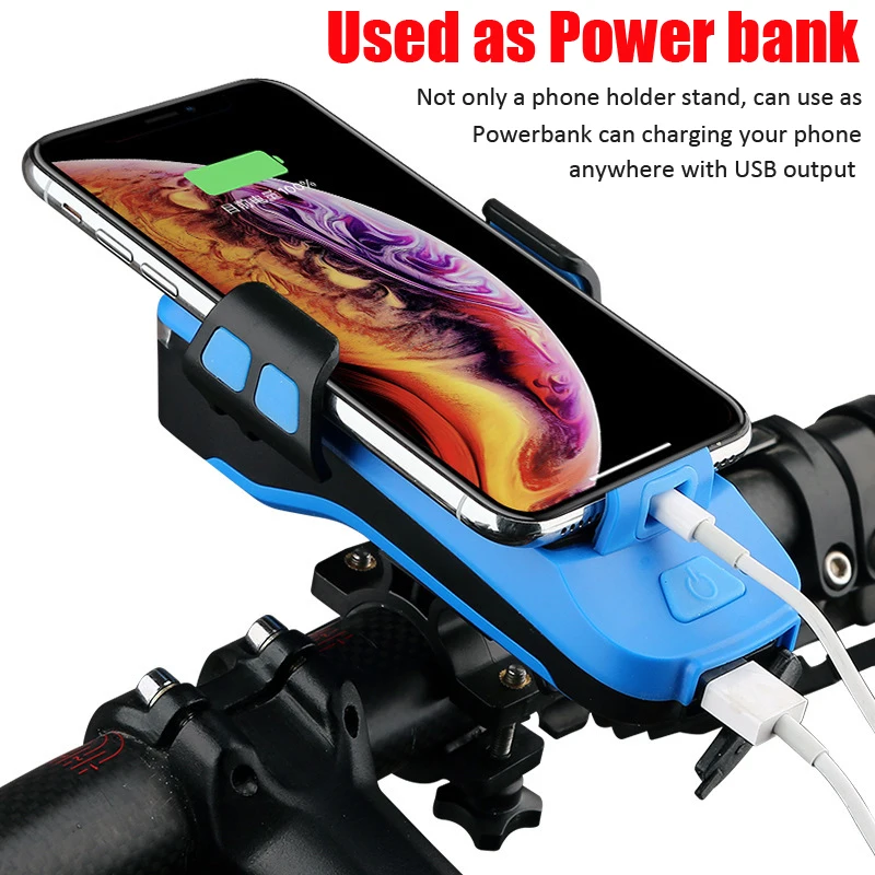 4 в 1 велосипедный держатель для телефона зарядного устройства Power Bank Charger фара