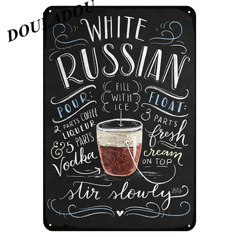 [Douladou] Cormopolitam Коктейльные металлические вывески Mojito оловянные вывески для паба настенные стикеры Ретро Клубное меню Арт плакат для паба магазин Poster20x30CM