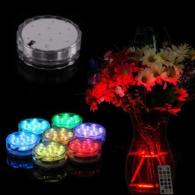 4 шт. с пультом дистанционного управления 10 Led Красочный светильник RGB погружной светильник подводный ночной Светильник наружное украшение
