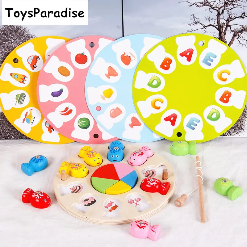 Dropshipping Multifunction Fishing Toys Geometry Recognition/Digital/Candy Matching Wooden For Kids Educational Gift | Игрушки и хобби