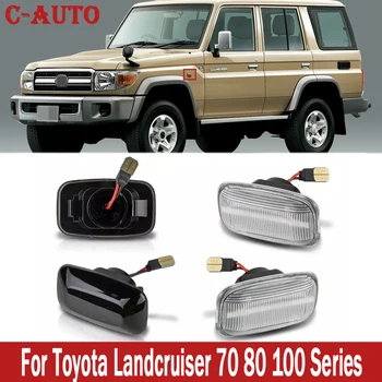 

C-Auto 2Pcs Dynamic LED 12V Flowing Turn Signal Lights Side Repeater Marker Lights For Toyota Landcruiser 70 80 100 Series