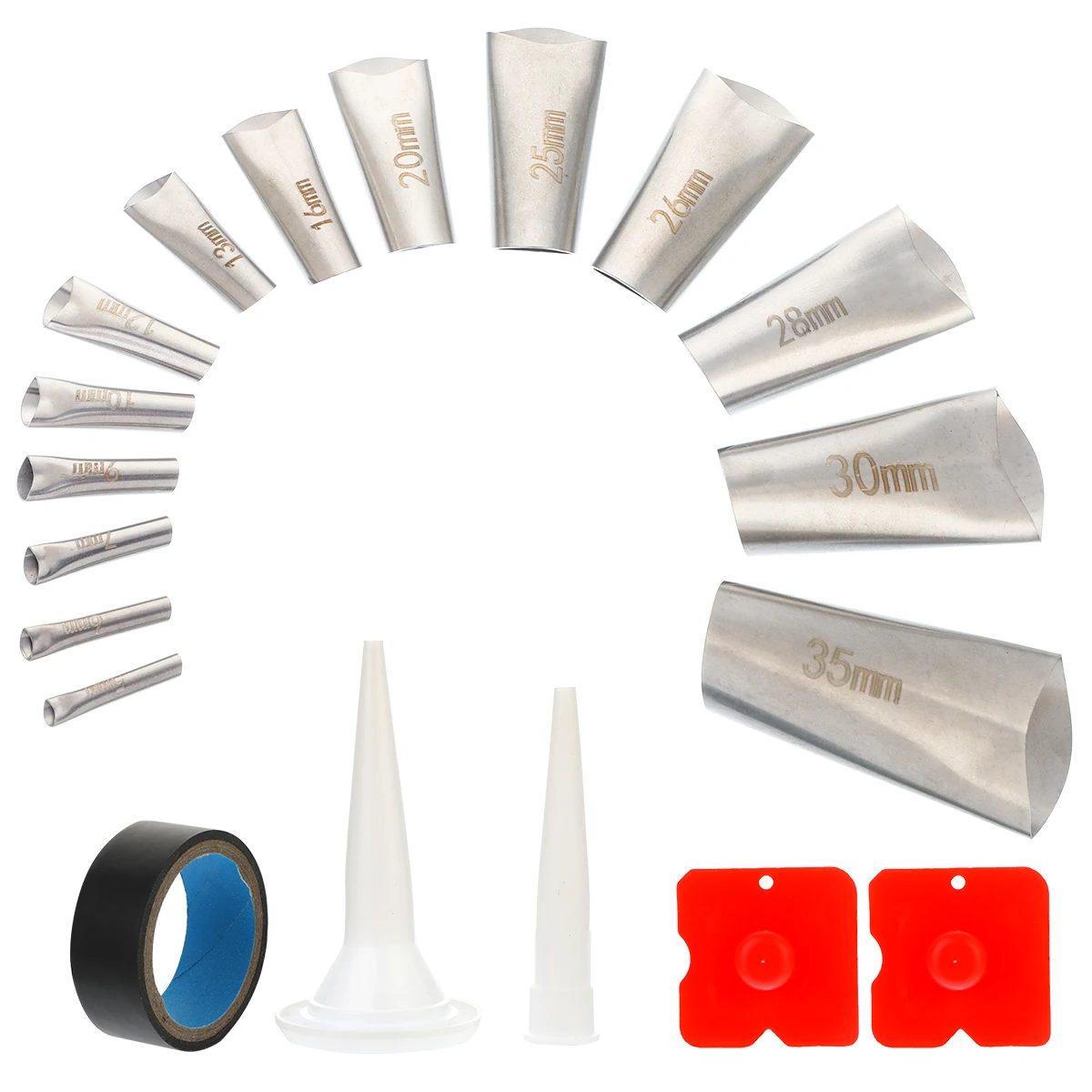 

14Pcs/set Caulking Nozzle Applicator Finishing Tool Stainless Steel Glue Mouth Caulking Finisher Scraper Grout Tool Part