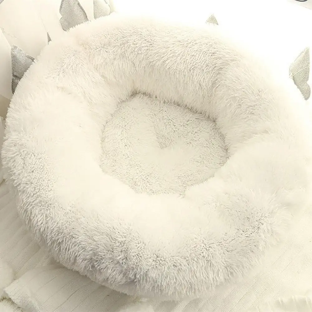  Cute Round Macarons Stuffed Long Plush Warm Soft Pet Nest For Cat Dog Sleeping Met Pet's House Mats