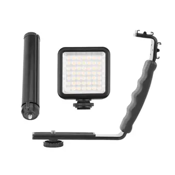

49 Bead Dimmable LED Lamp Ultra Bright Square Fill Light L-shaped Handheld Handle Bracket Folding Tripod for DJI Os-mo Mobile3/2